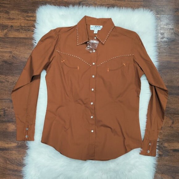 Back In The Saddle Cowboy Carter Rodeo Button Up Poplin Wester Shirt Rustic L - Picture 2 of 9